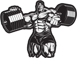 Bodybuilder Pointing Sticker