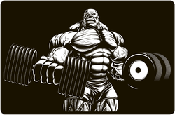 Bodybuilder With Huge Dumbbells Sticker