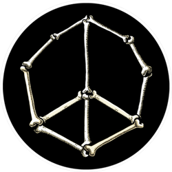 Bones Peace Sign Sticker