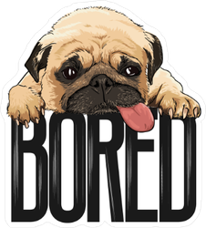 Bored Pug Dog Sticker