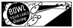 Bowl Your Cares Away Retro Sticker