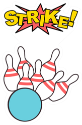 Bowling Strike Icon Sticker