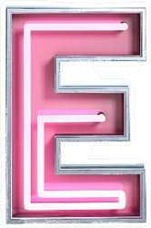 Bright Neon Font Letter E Sticker