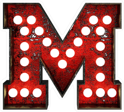 Broadway Style Light Bulb Font Letter M Sticker