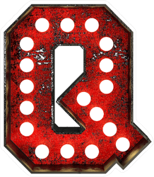 Broadway Style Light Bulb Font Letter Q Sticker