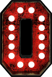 Broadway Style Light Bulb Font Number Zero Sticker