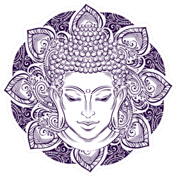 Buddha Head With Paisley Ornament Sticker