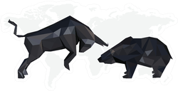 Bull Market Bear Market Illustration Sticker