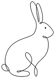 Bunny Rabbit Line Art Icon Sticker