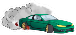 Burnout Japanese Drift Sports Car JDM Sticker