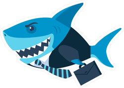 Business Shark On His Way To Work Sticker