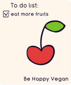 To Do Eat More Fruits Happy Vegan Cherry Sticker