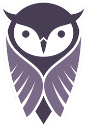 Purple Owl Logo Sticker
