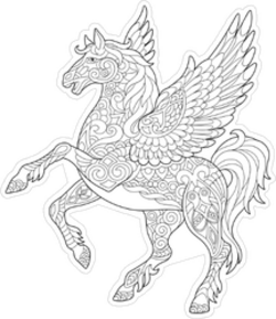 Pegasus Line Art Sticker
