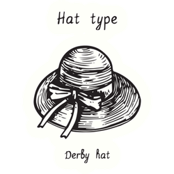 Hat Type, Derby Hat Ink Drawing Kentucky Sticker