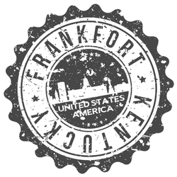 Frankfort Kentucky City Skyline Stamp Sticker