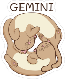 Gemini Twin Cats Sticker