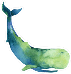 Watercolor Sperm Whale Sticker