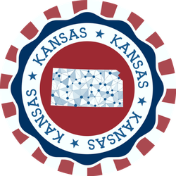 Kansas Badge Round Logo Sticker