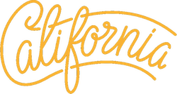 California State Brush Lettering Sticker