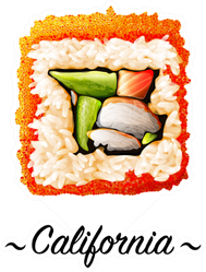 California Sushi Roll Sticker