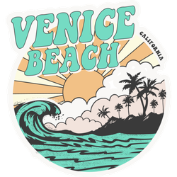 California Venice Beach Typography Sticker