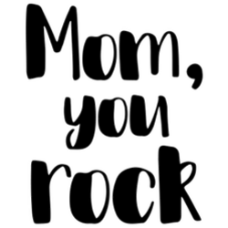 Calligraphy "Mom You Rock" Sticker