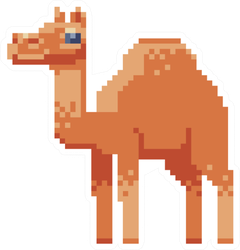 Camel. Pixel Art Character Sticker