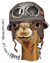 Camel Portrait In A Racer Retro Helmet Sticker