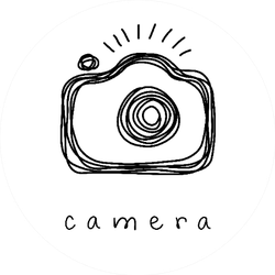 Camera Icon Doodle Sticker