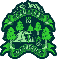 Camping Is My Therapy Sticker