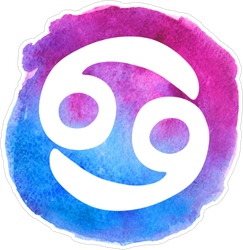 Cancer Sign Watercolor Sticker