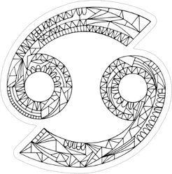 Cancer Zodiac Linear Design Sticker