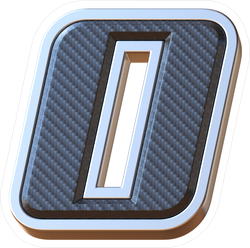 Carbon Fiber And Metallic Number Zero Sticker