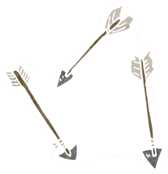 Cartoon Arrows In Watercolor Sticker