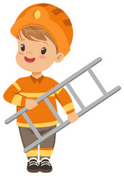 Cartoon Boy Firefighter Sticker