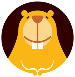 Cartoon Cute Little Beaver Character Smiling Sticker