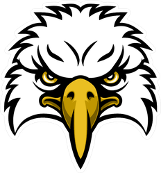 Cartoon Eagle Head Sports Mascot Sticker
