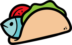 Cartoon Fish Taco Sticker