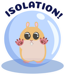 Cartoon Ginger Hamster Locked In Ball, Isolation Sticker