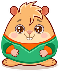 Cartoon Illustration Of Cute Geek Hamster Sticker