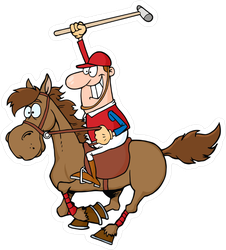Cartoon Polo Player Sticker