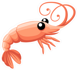 Cartoon Shrimp Sticker