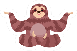 Cartoon Sloth In Yoga Pose Sticker