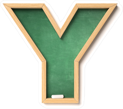 Chalkboard Font Letter Y Sticker