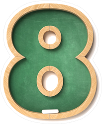 Chalkboard Font Number 8 Sticker