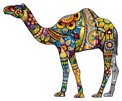Cheerful Camel Colorful Illustration Sticker