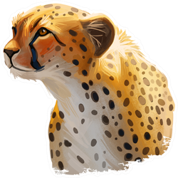 Cheetah Large Cat Illustration Sticker