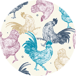 Chicken Collection Seamless Colorful Pattern Sticker