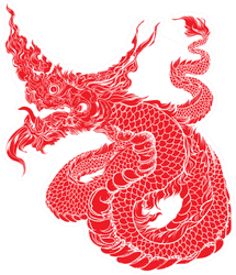 Chinese Dragon Tattoo Silhouette Sticker